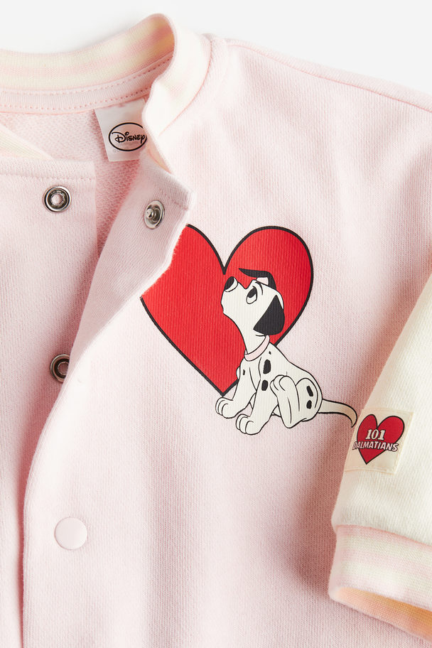 H&M Printed Baseball Jacket Light Pink/101 Dalmatians