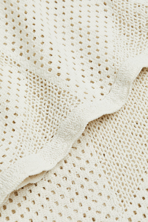H&M HOME Crochet-look Cotton Bedspread Natural White