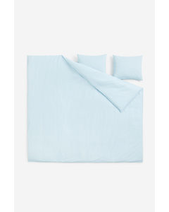 Baumwollbettwäsche für Doppel- und Kingsize-Betten Helles Pastellblau