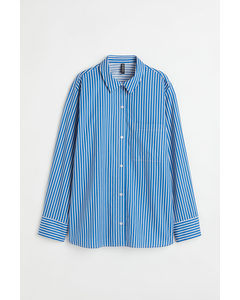 Oversized Poplin Shirt Blue/striped