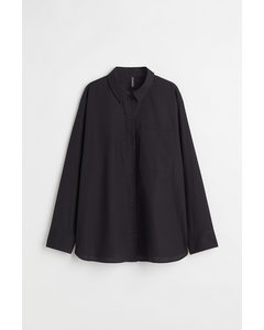 Oversized Poplin Shirt Black