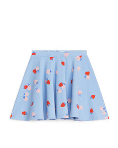 Printed Jersey Skirt Light Blue/strawberry