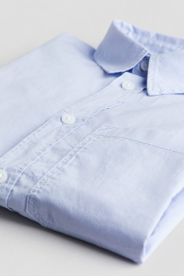 H&M Long-sleeved Shirt Light Blue
