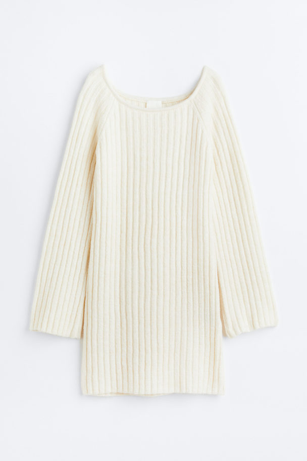 H&M Rib-knit Dress Cream