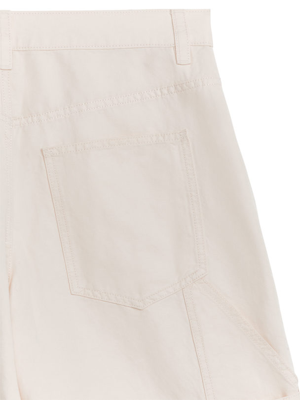 ARKET Workwear-Shorts aus Leinen und Baumwolle Cremeweiß