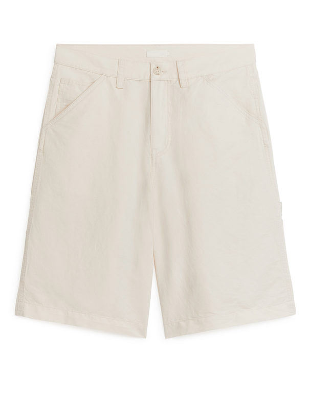 ARKET Shorts I Linne Och Bomull Off-white
