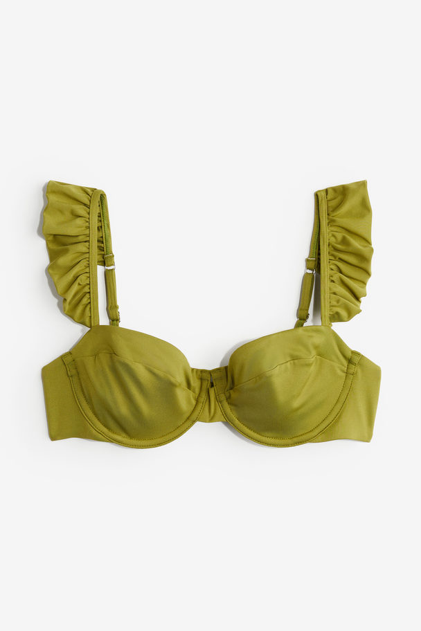 H&M Unwattiertes Bikinitop Olivgrün