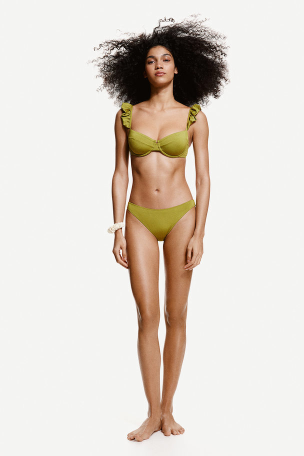 H&M Unwattiertes Bikinitop Olivgrün