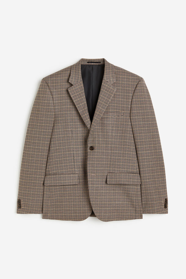 H&M Regular Fit Jacket Beige/checked