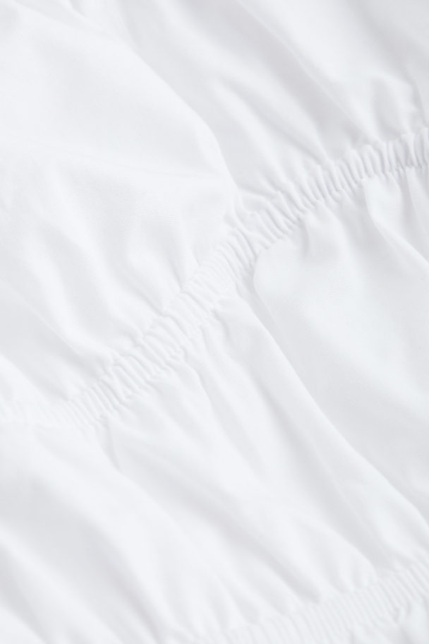 H&M Balloon-sleeved Peplum Blouse White