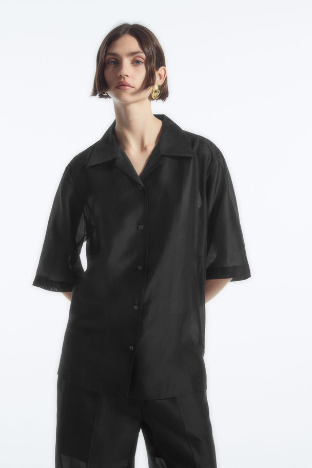 COS Sheer Short-sleeved Shirt Black