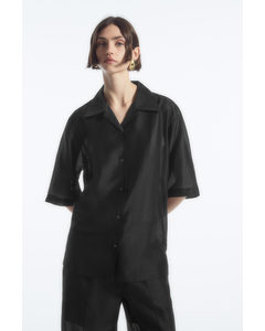 Sheer Short-sleeved Shirt Black