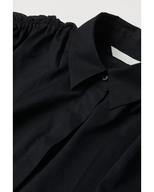 H&M Sleeveless Cotton Shirt Black