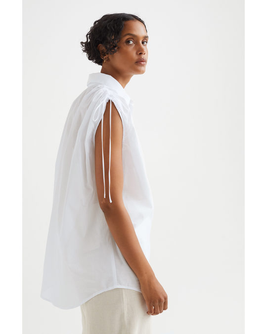H&M Sleeveless Cotton Shirt White