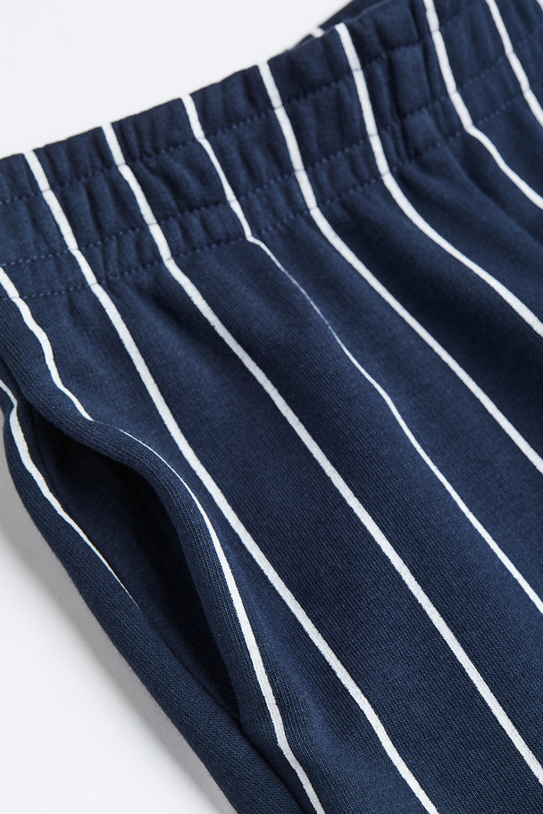 H&M Straight Joggers Navy Blue/pinstriped