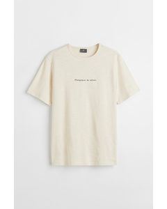 Regular Fit Cotton T-shirt Cream/changement