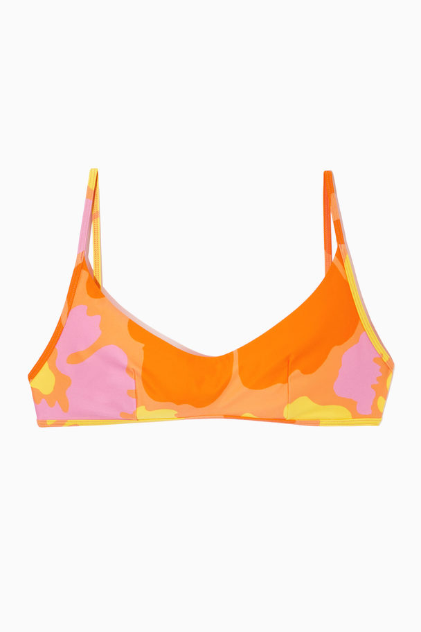 COS Printed Bikini Top Orange