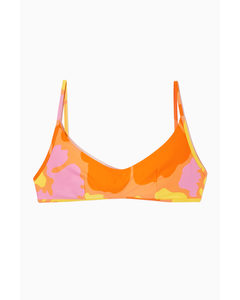 Printed Bikini Top Orange