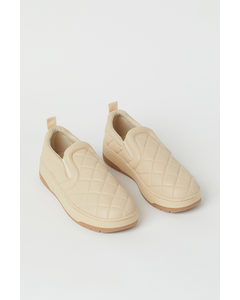 Quilted Slip-on Trainers Light Beige