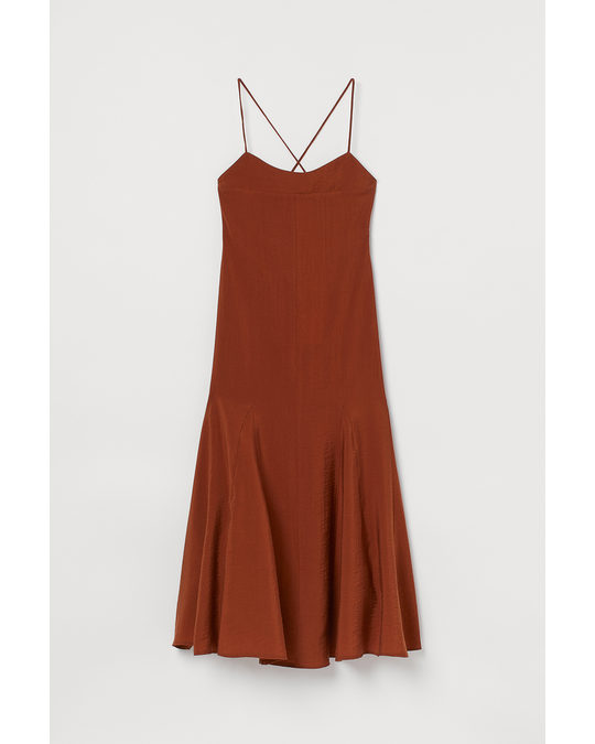 H&M Ankle-length Lyocell-mix Dress Brown