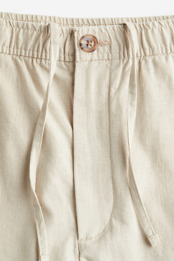 H&M Shorts aus Leinenmix Regular Fit Hellbeige
