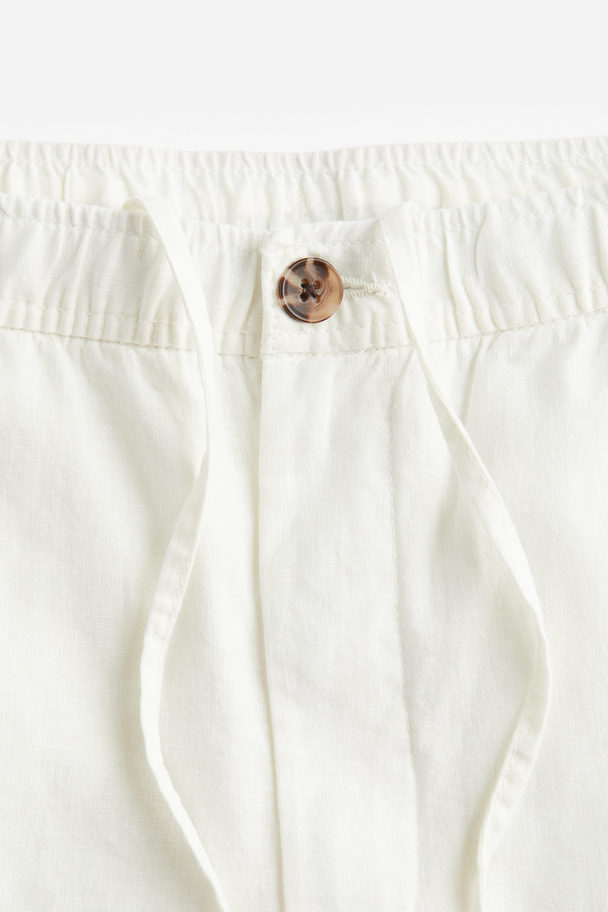 H&M Shorts aus Leinenmix Regular Fit Weiß