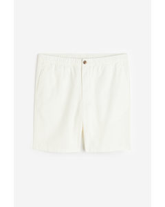 Shorts aus Leinenmix Regular Fit Weiß