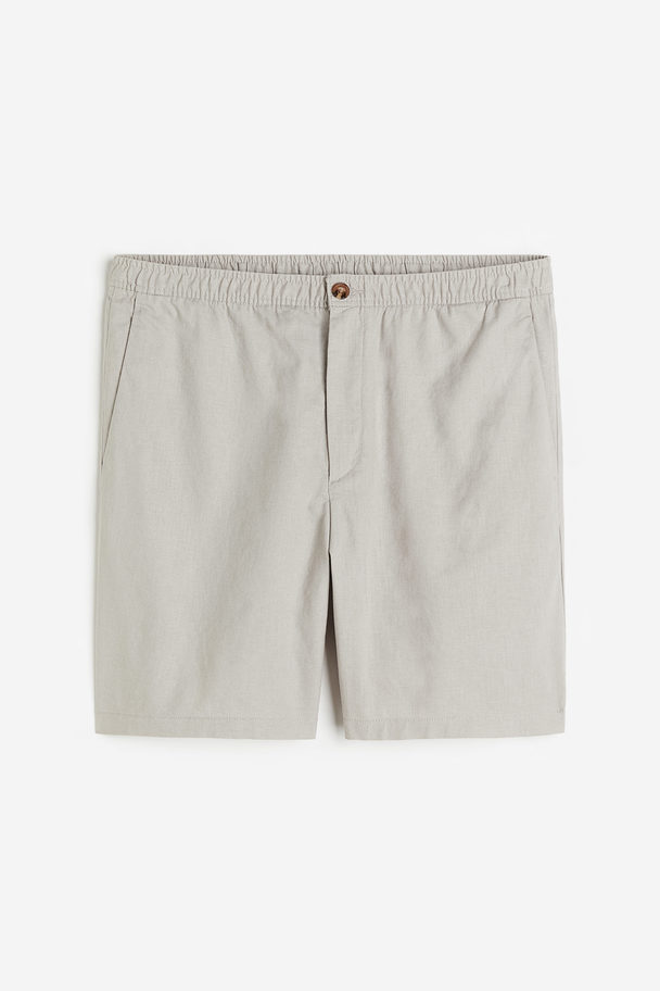 H&M Shorts aus Leinenmix Regular Fit Hellgrau