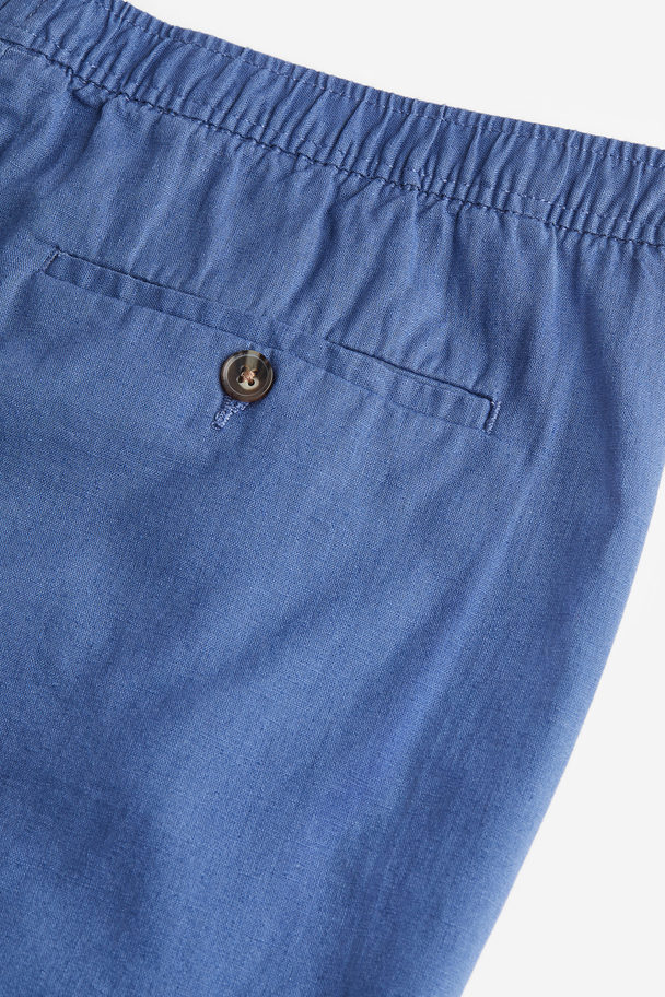 H&M Shorts aus Leinenmix Regular Fit Blau