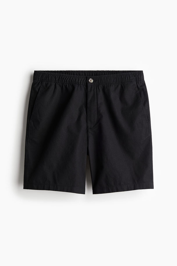 H&M Shorts aus Leinenmix Regular Fit Schwarz