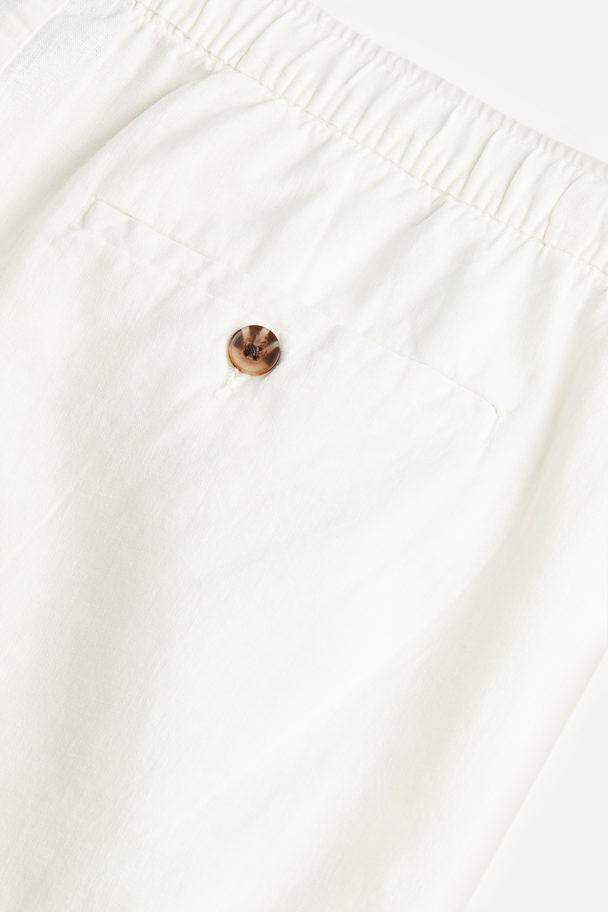 H&M Shorts aus Leinenmix Regular Fit Weiß