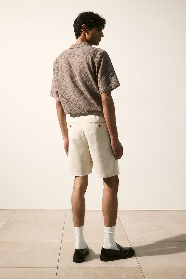 H&M Shorts aus Leinenmix Regular Fit Hellbeige