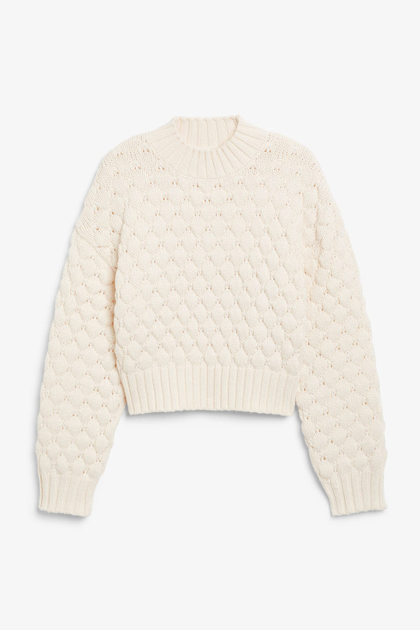 Monki Oversized White Knit Sweater White