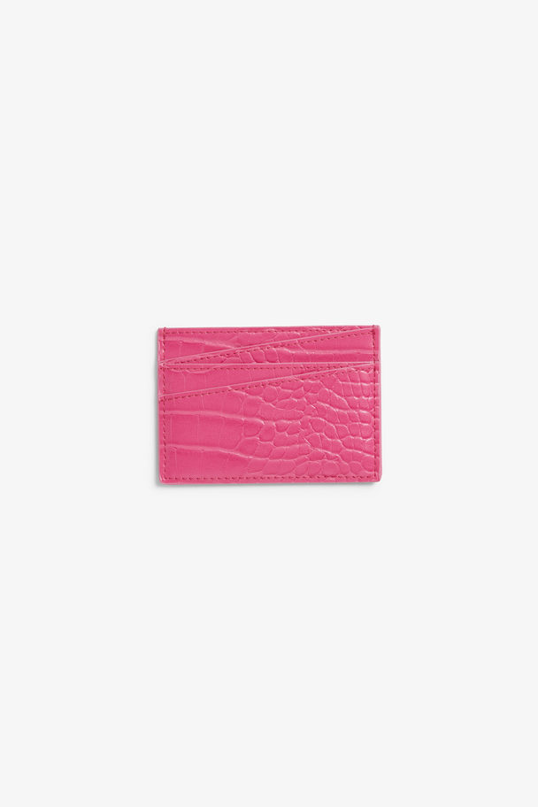 Monki Pink Faux Croc Card Case Pink Faux Croc