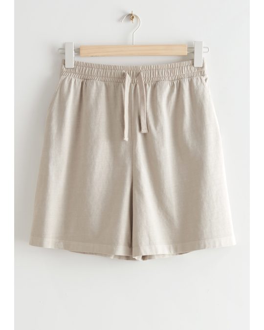 & Other Stories Relaxed Drawstring Shorts Sand