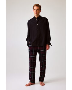 Regular Fit Flannel Pyjama Bottoms Red/checked