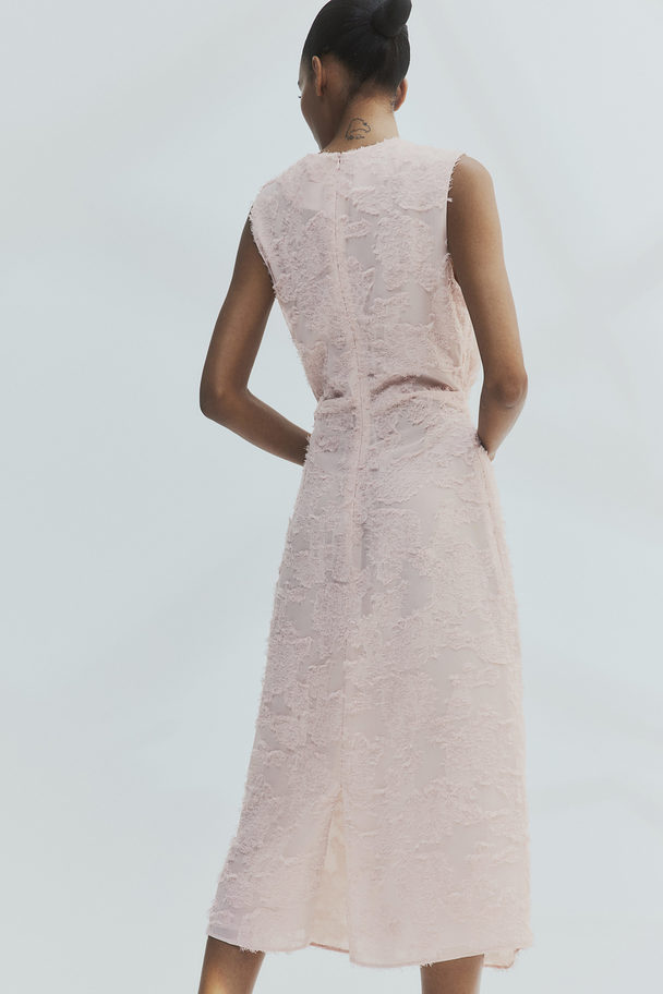 H&M Jacquard-weave Dress Powder Pink