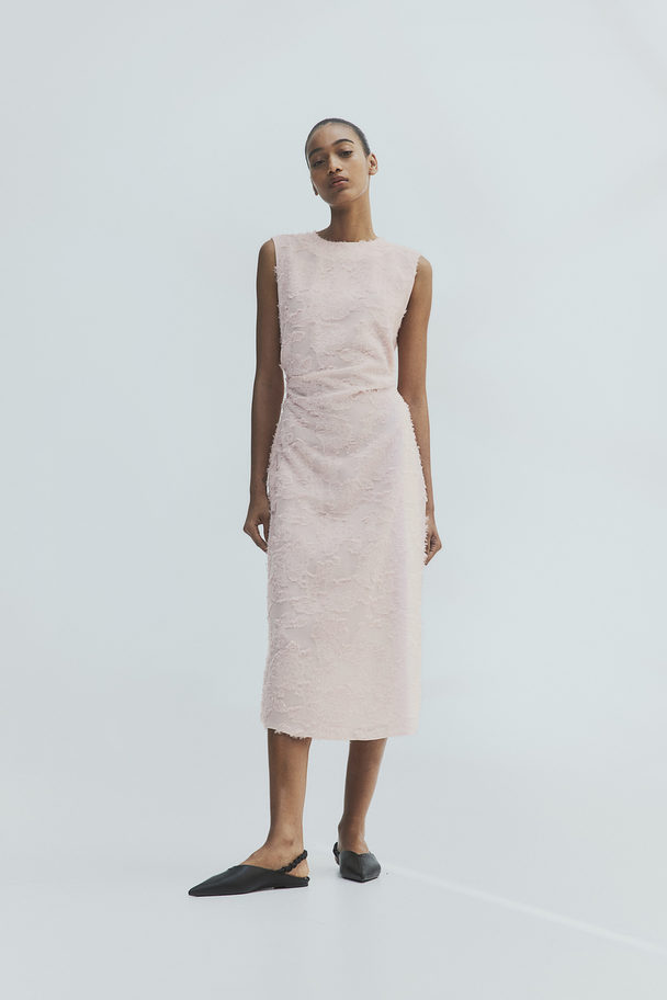 H&M Jacquard-weave Dress Powder Pink