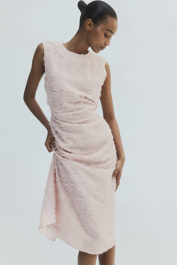 H&M Jacquard-weave Dress Powder Pink