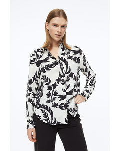 Pointed-collar Shirt White/patterned