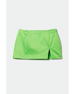 Moa Satin Mini Skirt Lime