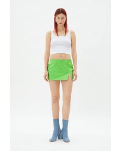 Moa Satin Mini Skirt Lime