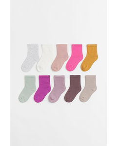 10-pack Socks Light Purple/light Green/pink