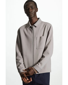 Cotton-jersey Zip-up Jacket Grey