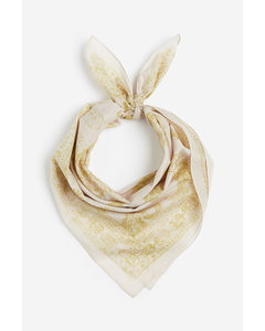 Cotton Scarf Beige/patterned