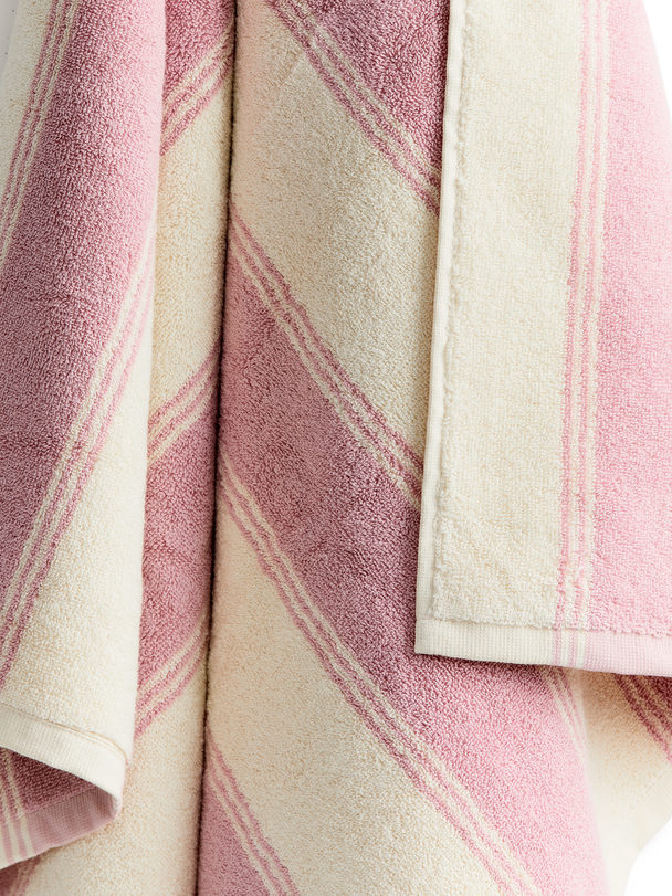 ARKET Bath Towel 80 X 165 Cm Pink/off White
