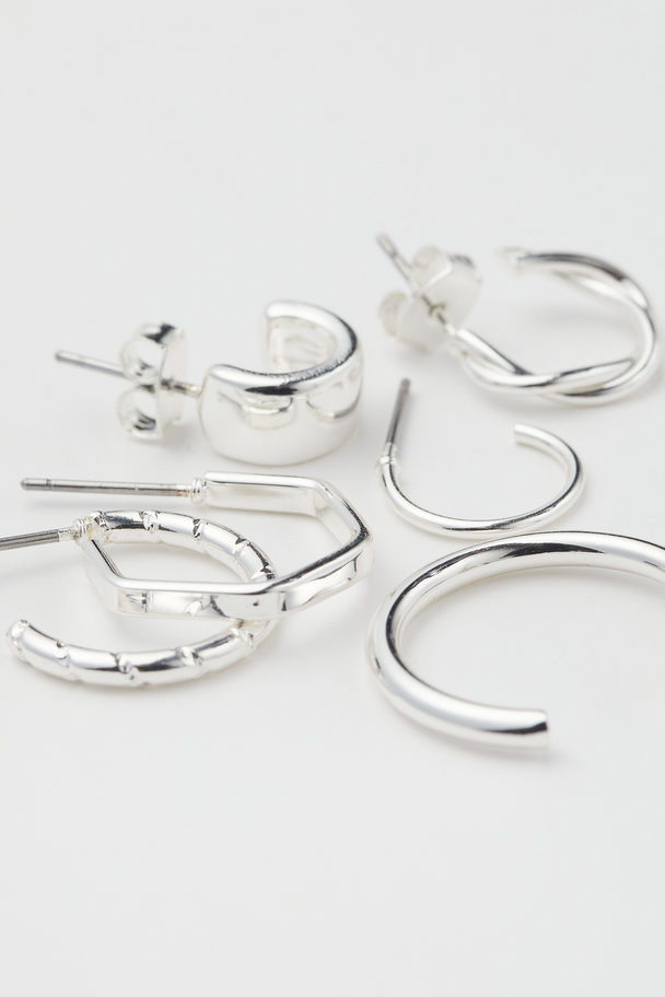 H&M 6 Pairs Earrings Silver-coloured
