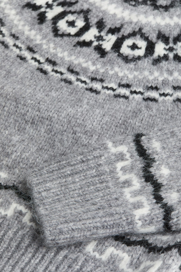 H&M Jacquard-knit Jumper Grey