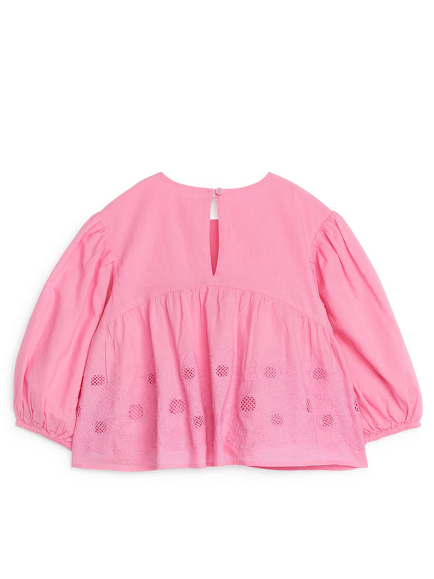 ARKET Puff Sleeve Blouse Pink