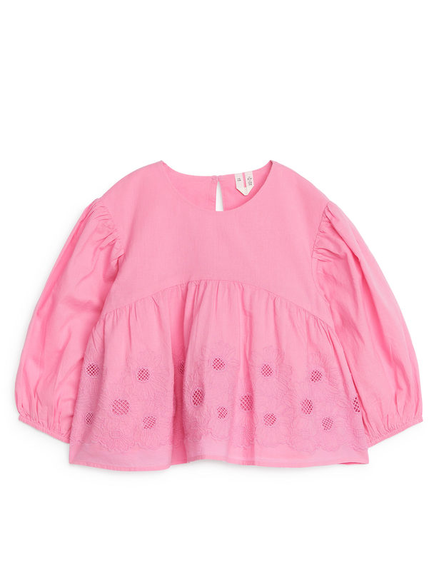 ARKET Puff Sleeve Blouse Pink